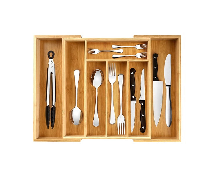 Range-couverts pour tiroirs en bambou Extensible jusqu