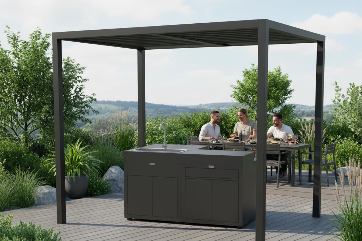 CUISINE ILOT 4 ELEMENTS NOIR Le Marquier - Mathon - 3