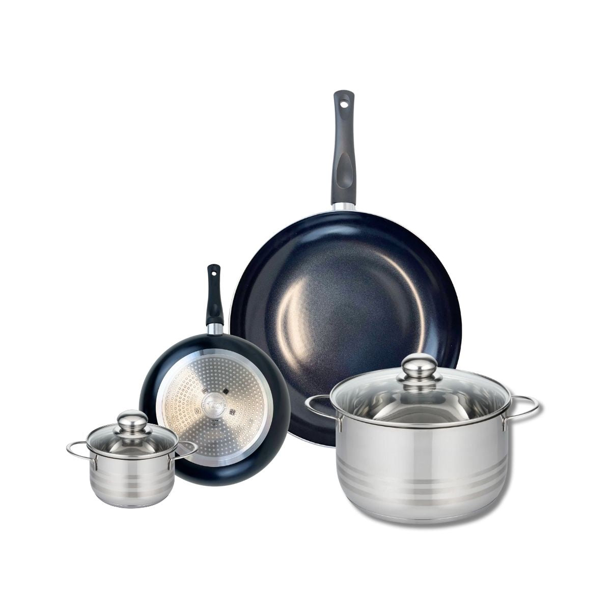 Ensemble de 2 Poêles de cuisson 20 et 32 cm et 2 faitouts 12 et 24 cm  Prima Brillant Elo - Mathon - 1