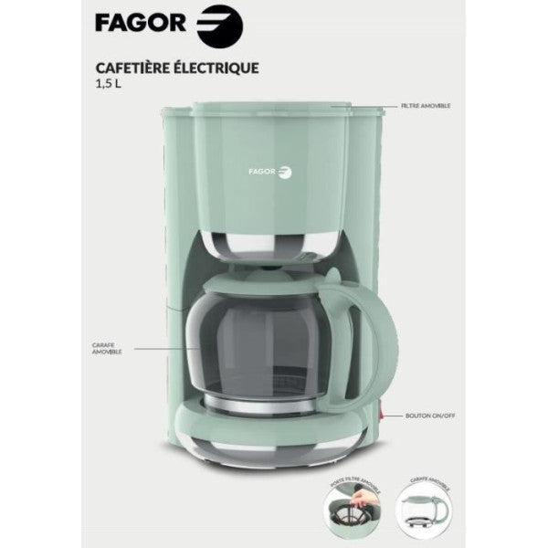 Machine A Cafe - Cafetiere Electrique  Filtre - Fagor - Fg1560 - 1,5l Fagor - Mathon - 5