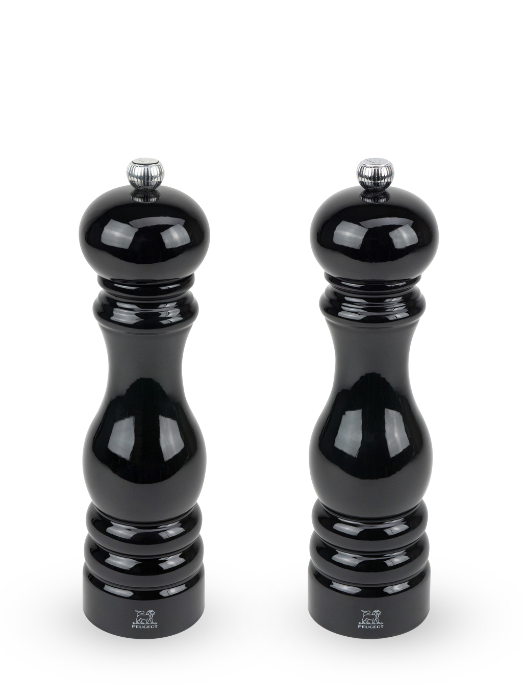 Paris Duo de moulins à poivre et à sel manuels en bois laqué noir 22 cm - 8,75" Peugeot - Mathon - 1