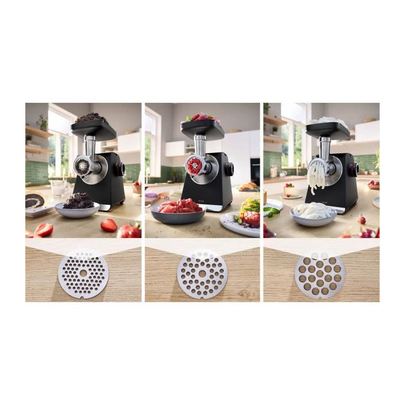 Hachoir A Viande   Série 6 Mfws650b - 500 W - 3,5 Kg/mn - 3 Grilles De Hachoir - Noir Bosch - Mathon - 6