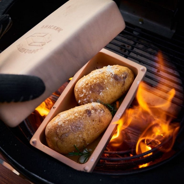 Bricknic Plat à barbecue et four en forme de brique en terre cuite couleur noire Römertopf - Mathon - 3