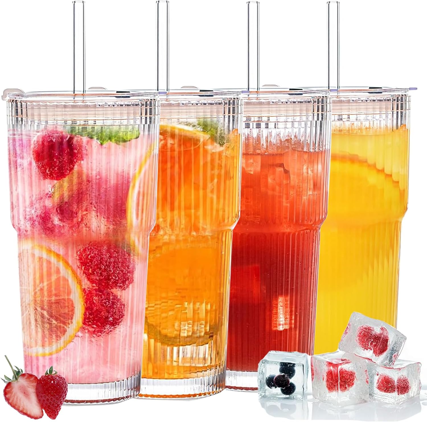 Verres avec Couvercle & Paille Étanche – Lot Multifonction Vendos85 - Mathon