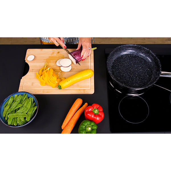 Lot de 3 poêles en inox avec revêtement céramique 20, 24 et 28 cm  Kitchenpro - Mathon - 3