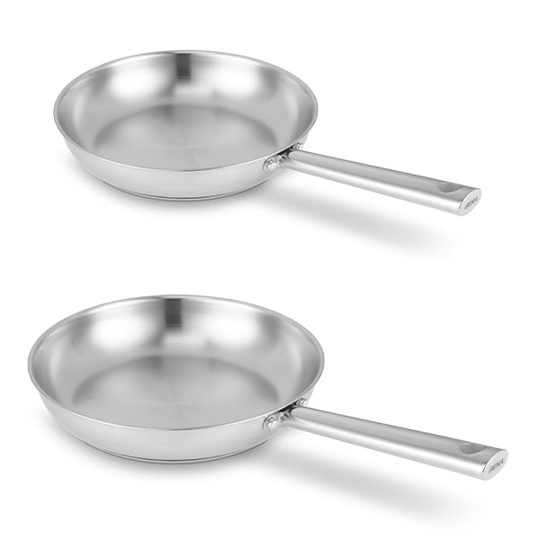 Lot de 2 poêles inox Cicla 24 et 28 cm  Beka - Mathon - 1