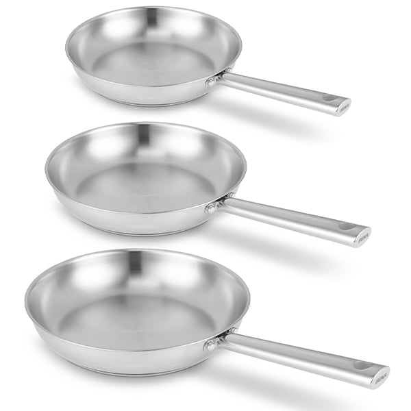 Lot de 3 poêles inox Cicla 20, 24 et 28 cm  Beka - Mathon - 1