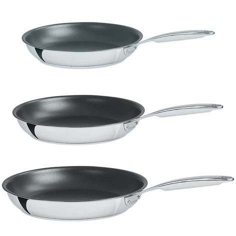 Lot 3 poêles inox antiadhérentes Castel