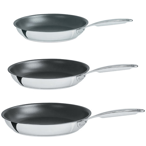 Lot 3 poêles inox antiadhérentes Castel