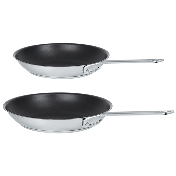 Lot 2 poêles inox antiadhérentes 1826 24 et 28 cm  Cristel - Mathon - 1