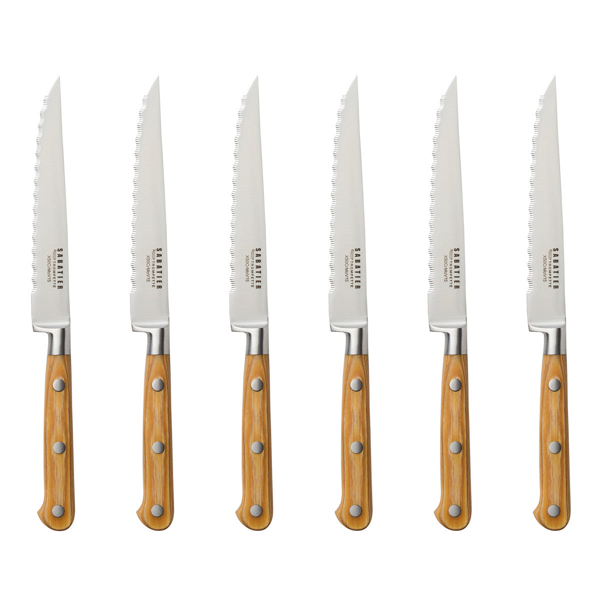 Essentiel - Set 6 couteaux steak Sabatier Trompette - Mathon - 1