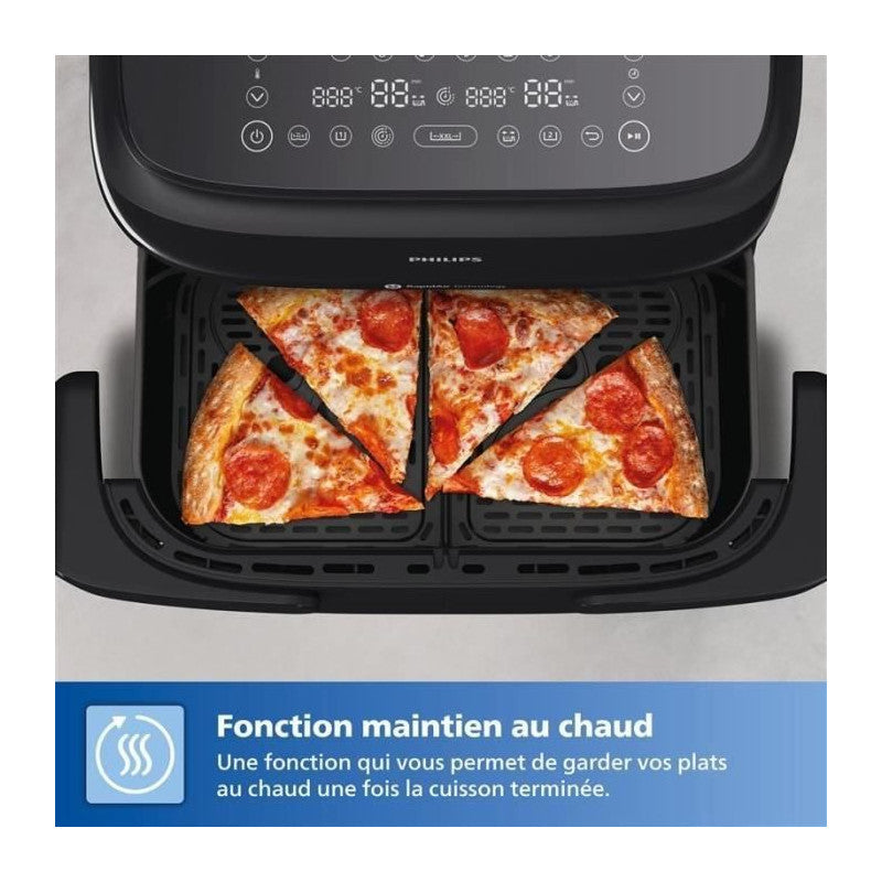Friteuse Sans Huile   - Airfryer Xxl Na351/00 - Capacité 7,1l - Double Cuve - 6 Préréglages - 2450w Philips - Mathon - 5