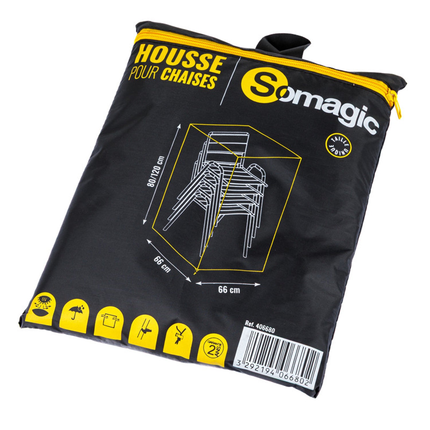 Housse L 66 x l 66 x H 120 cm pour chaises de jardin Somagic - Mathon - 1