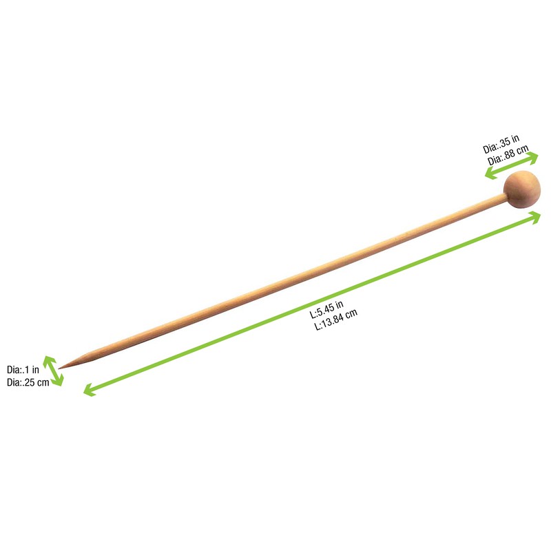 100Pcs - Pique bambou avec une extrémité décor boule nature  140 FirstPack - Mathon - 4