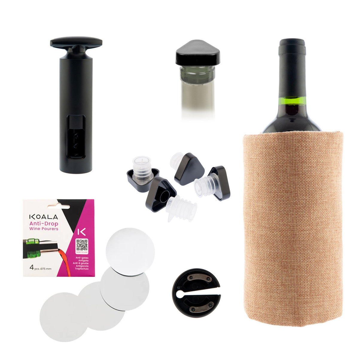 Apérifun - Set exploration 4 pièces pour la dégustation des vins - Jute Koala - Mathon - 1