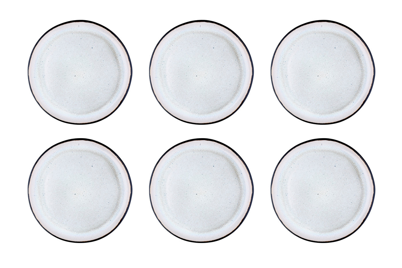 Lot de 6 assiettes plates en grès blanc D26 Björn - Mathon - 1