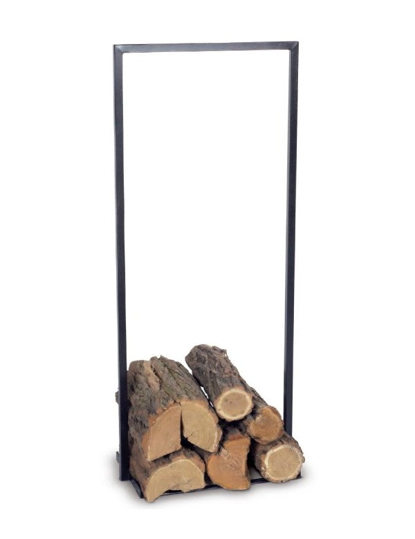 Range-bûches droit en acier noir-Naturel-Naturel-45x25x80 cm-- Farm Cook - Mathon - 2