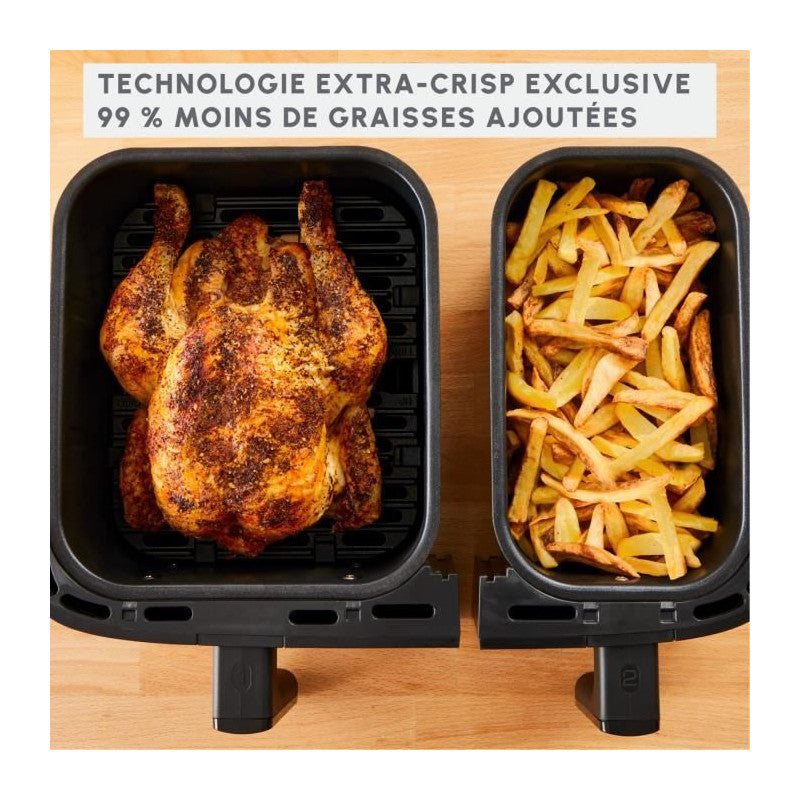 Friteuse Sans Huile- 8.3 l - 2 Tiroirs, Friteuse A Air Et Gril, 8 Programmes, Air Fryer, Dual Easy Fry&grill Ez905b20 Moulinex - Mathon - 4