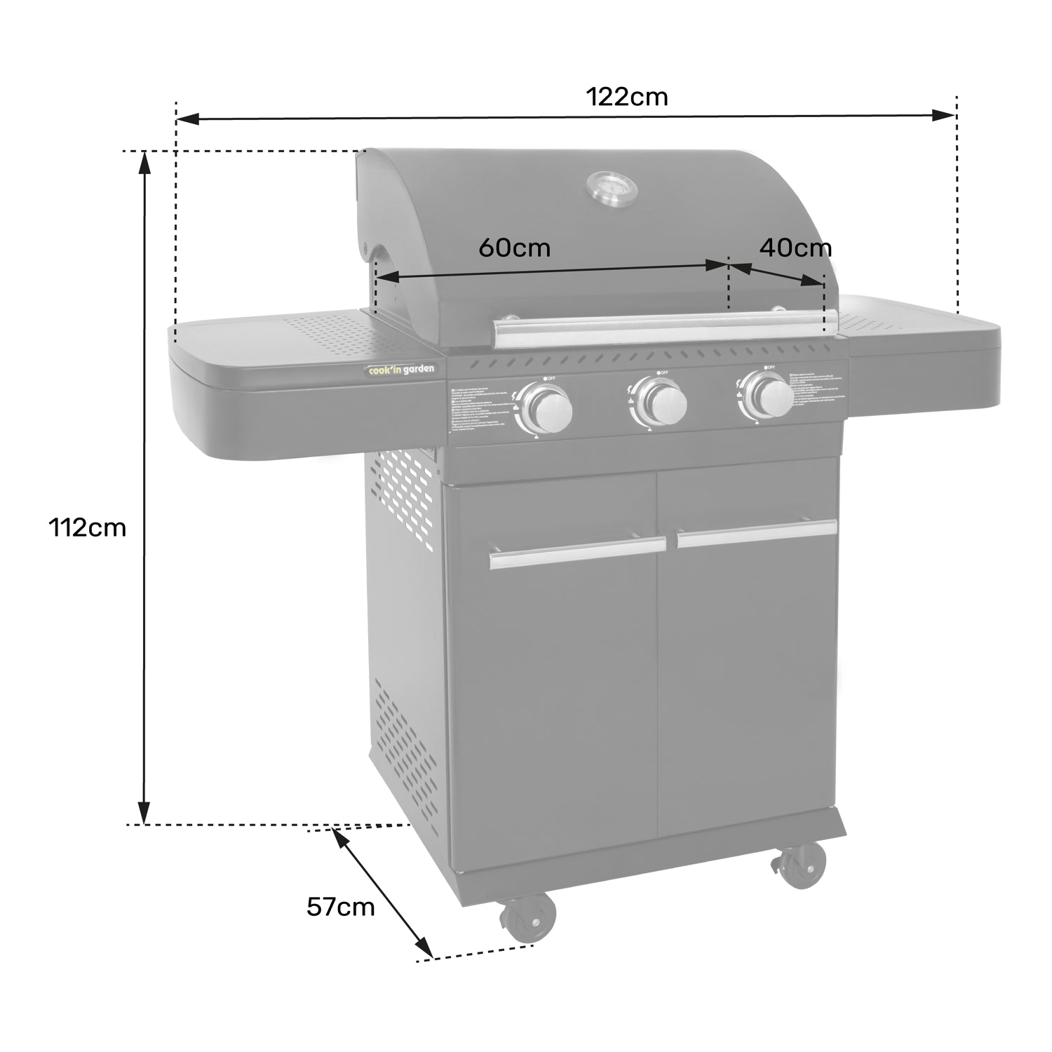 Barbecue au gaz FYRA avec thermomètre - 3 brûleurs Cook