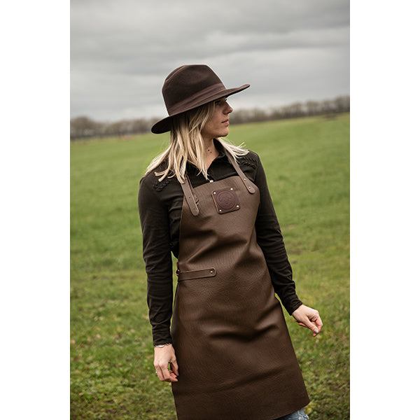 Tablier de cuisine artisanal cuir Buffalo Moka Witloft - Mathon - 2