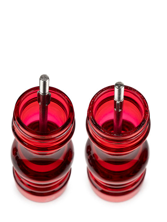 Podium Duo moulin poivre et moulin sel acryl rouge 18 cm Peugeot - Mathon - 2