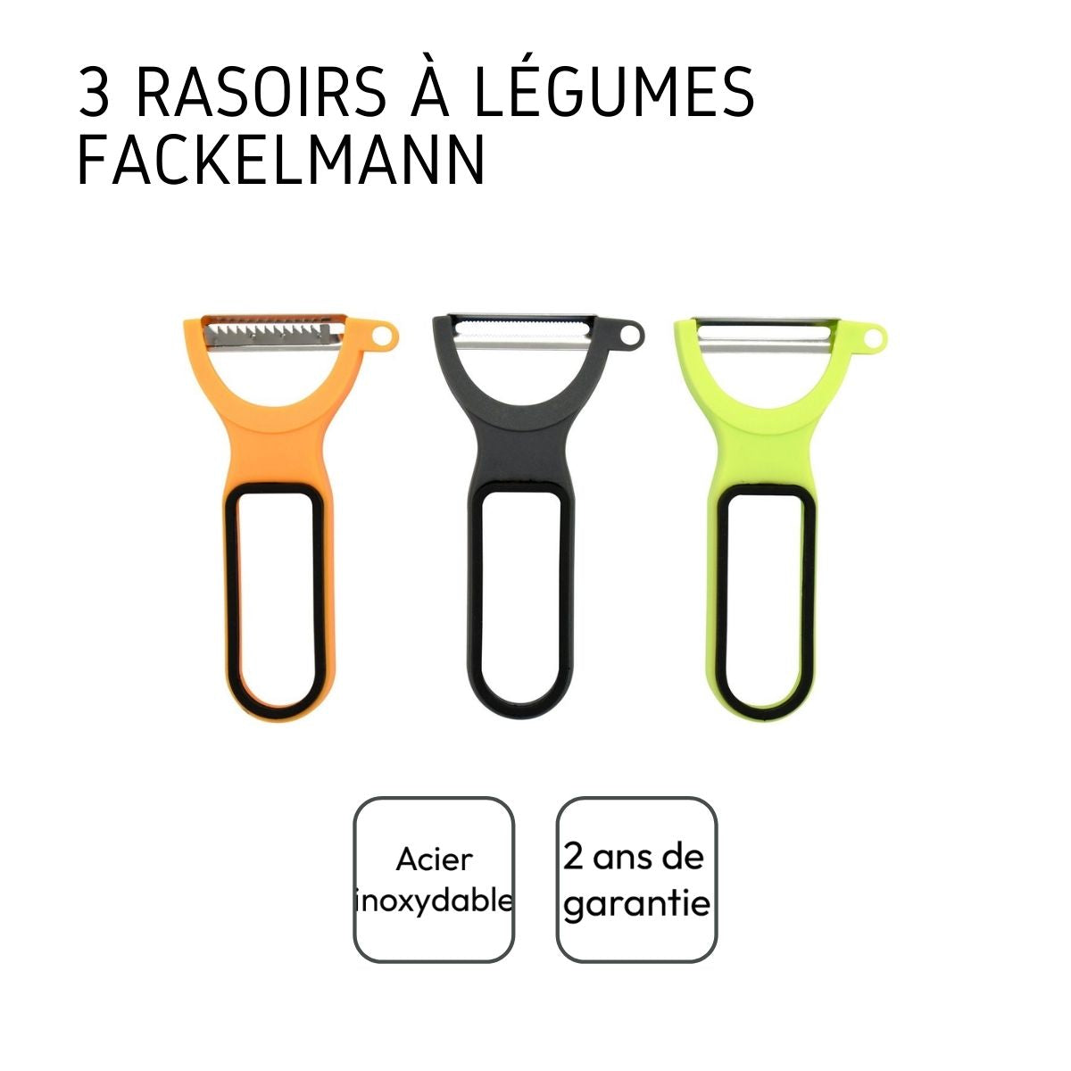 Lot de 3 rasoirs à légumes 13 cm  Colors Edition Fackelmann - Mathon - 4