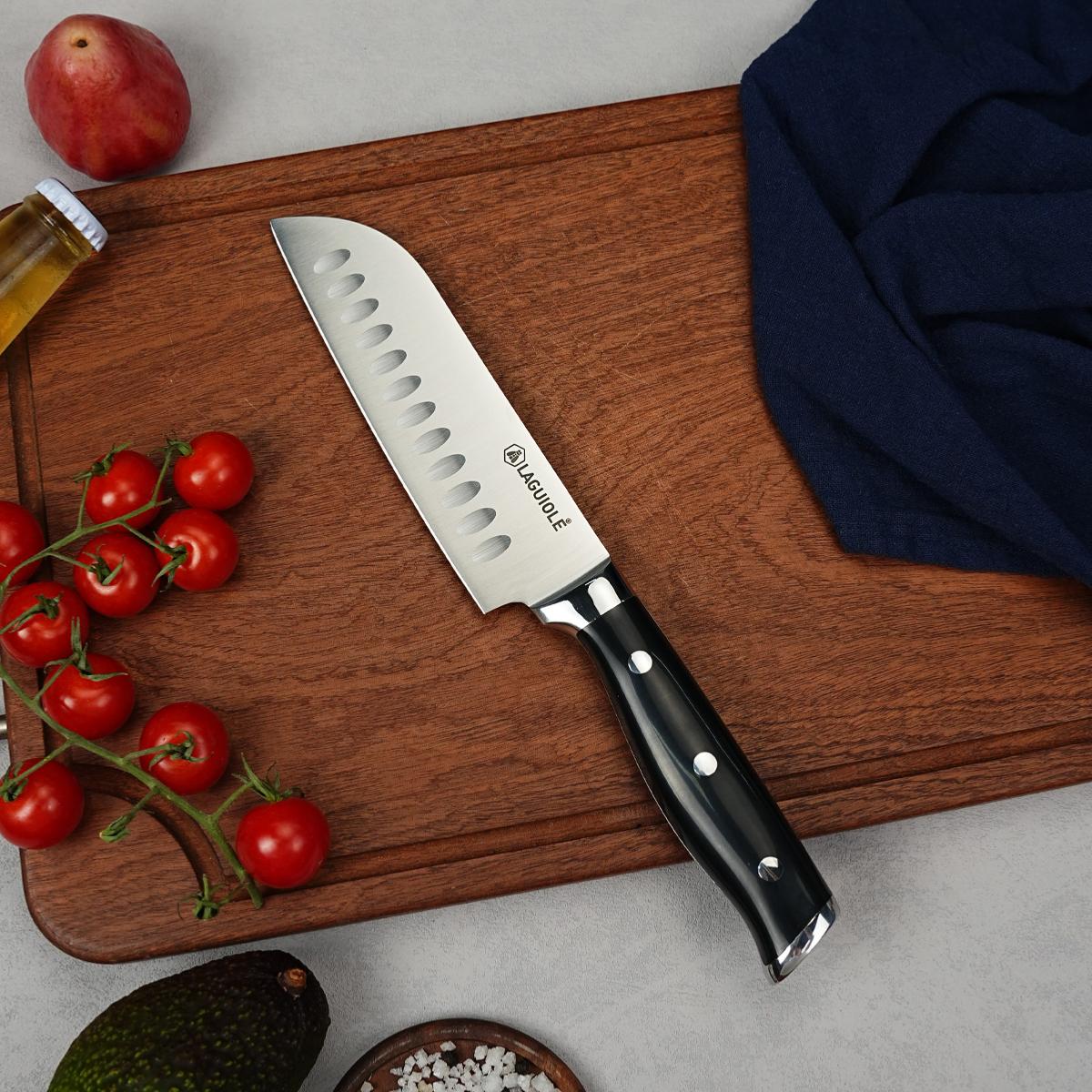 Couteau santoku noir 29cm - "Essentials" Laguiole Cuisson - Mathon - 3