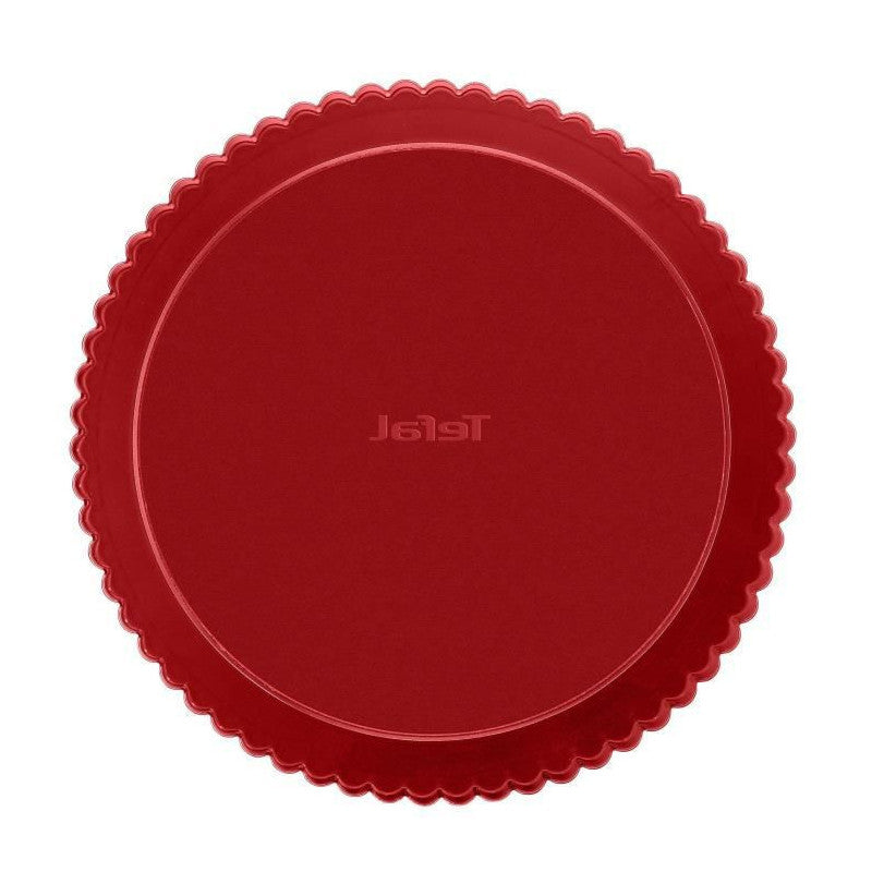 Moule A Tarte Delibake En Acier - O 28 Cm - Rouge Et Gris - Fond Amovible Tefal - Mathon - 3