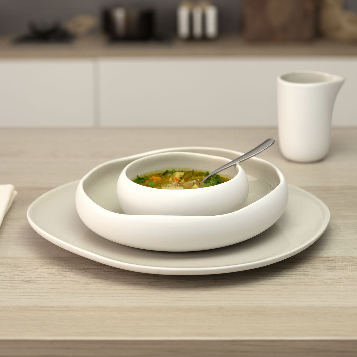 Oslo Blanc - Assiette plate 28 cm (lot de 6) Médard de Noblat - Mathon - 5