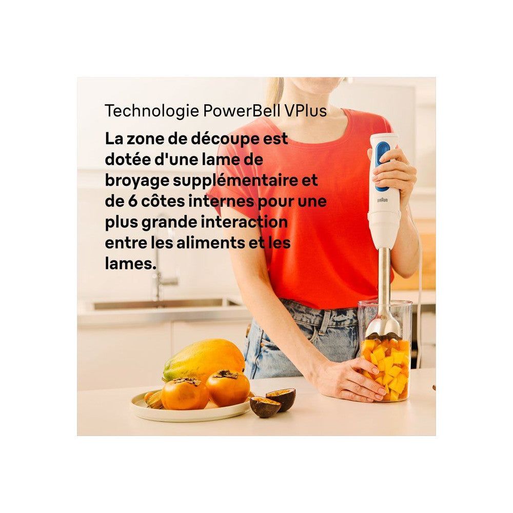 Mixeur Plongeant -   - Multiquick Mq30001m - 900 W - 2 Vitesses - Blanc / Bleu Braun - Mathon - 4