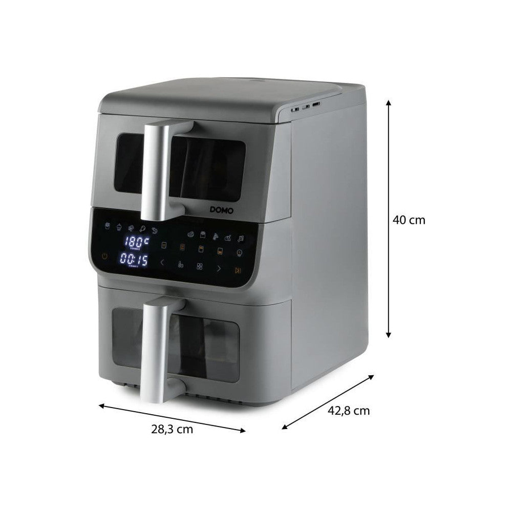 Friteuse Sans Huile - Domo - Airfryer Do550fr - Double Cuve 3.5 L + 6,5 L - 10 Programmes - 2500 W Domo - Mathon - 4
