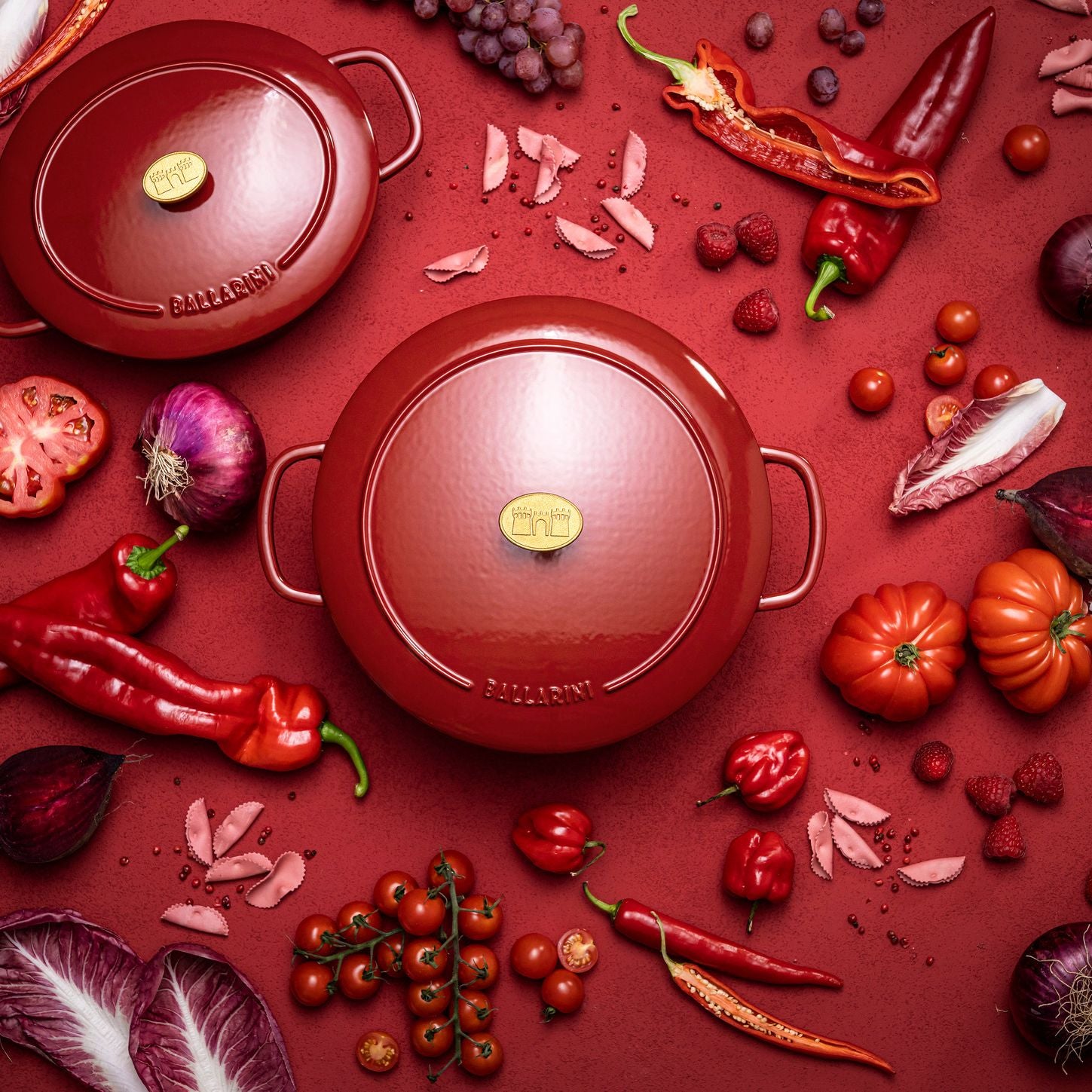 Cocotte Ballarini 28 cm, Rond(e), Rouge, Fonte Ballarini - Mathon - 7