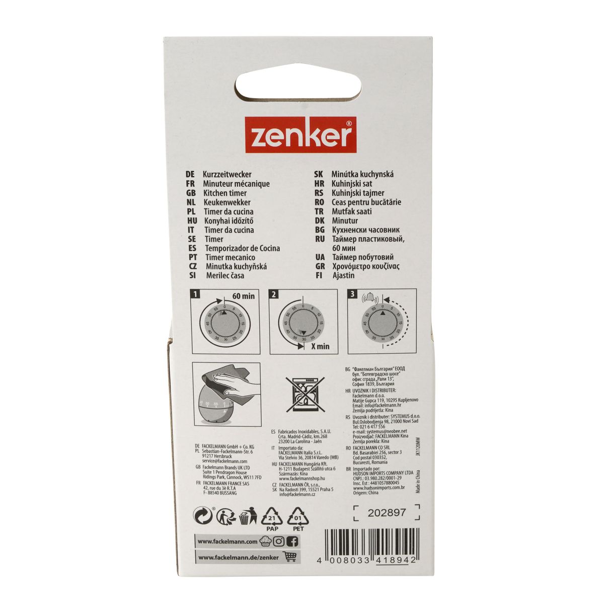 Minuteur de cuisine mécanique en forme d'œuf Zenker Zenker - Mathon - 8