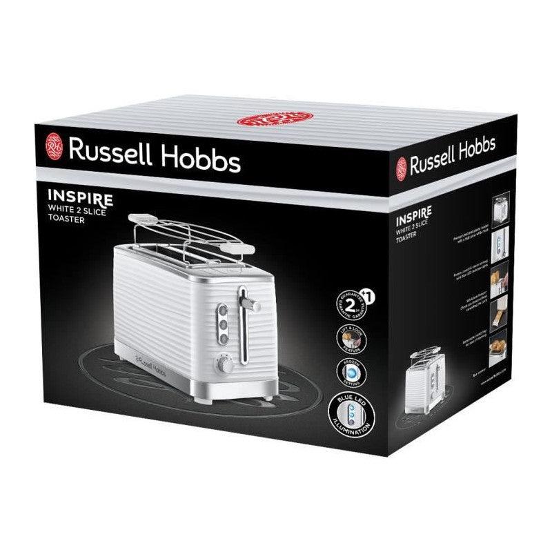 24370-56 Toaster Grille Pain Xl Inspire, Controle Brunissage, Decongele, Rechauffe, Chauffe Viennoiserie - Blanc Russell Hobbs - Mathon - 4
