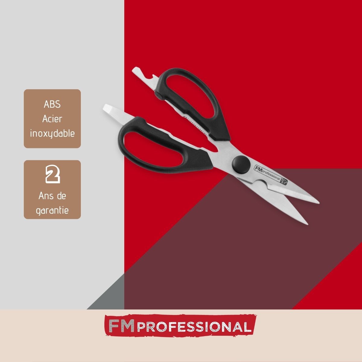 Ciseaux de cuisine multifonction 19 cm  Divers FM Professional - Mathon - 4