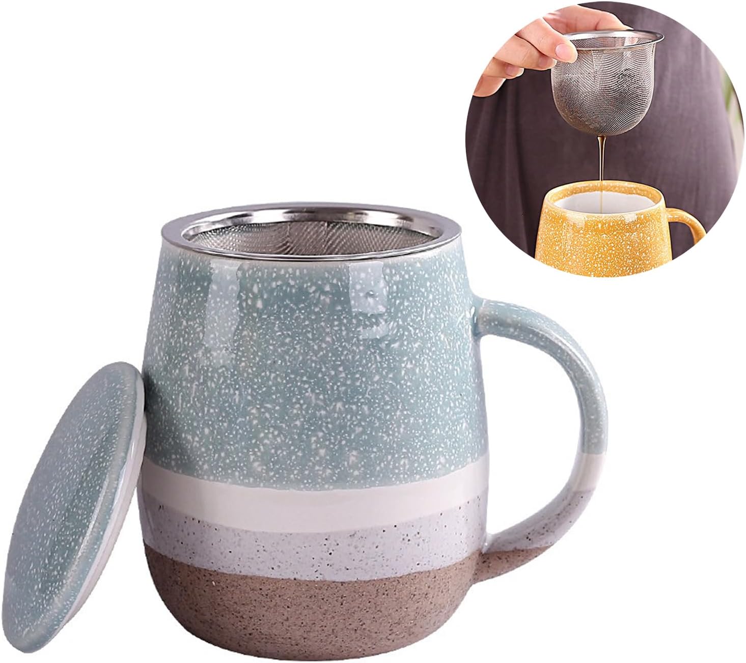 Mug en céramique 400 ml avec couvercle et passoire Vendos85 - Mathon