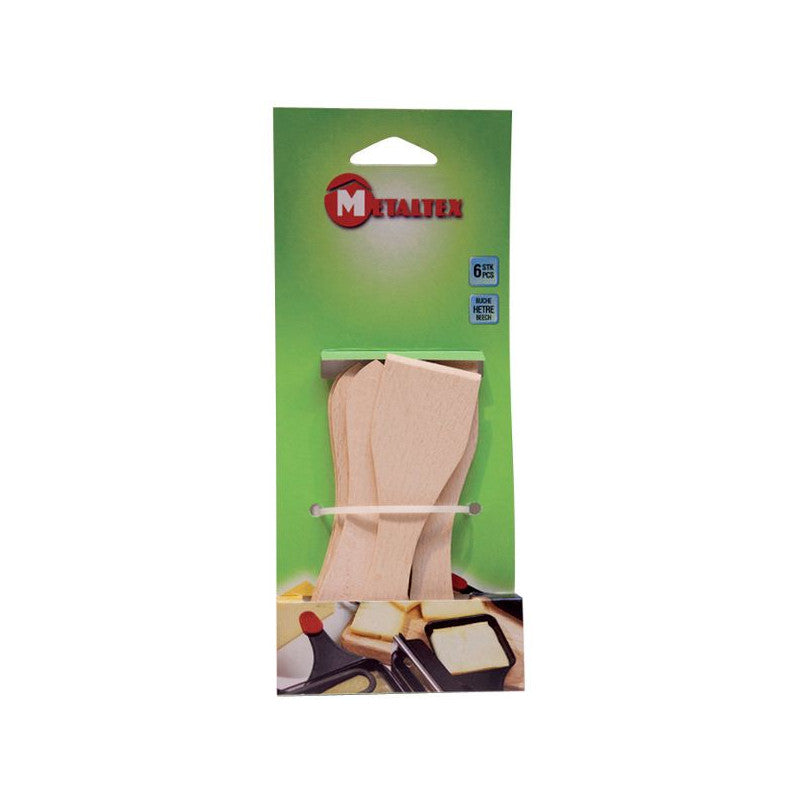 6 Spatules à Raclette Bois Metaltex - 58970358080 Metaltex - Mathon