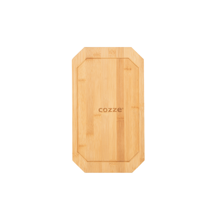 Plaque en fonte avec plateau en bois, poignée amovible en acier inoxydable finition mate 33 x 16.5 cm Cozze - Mathon - 3