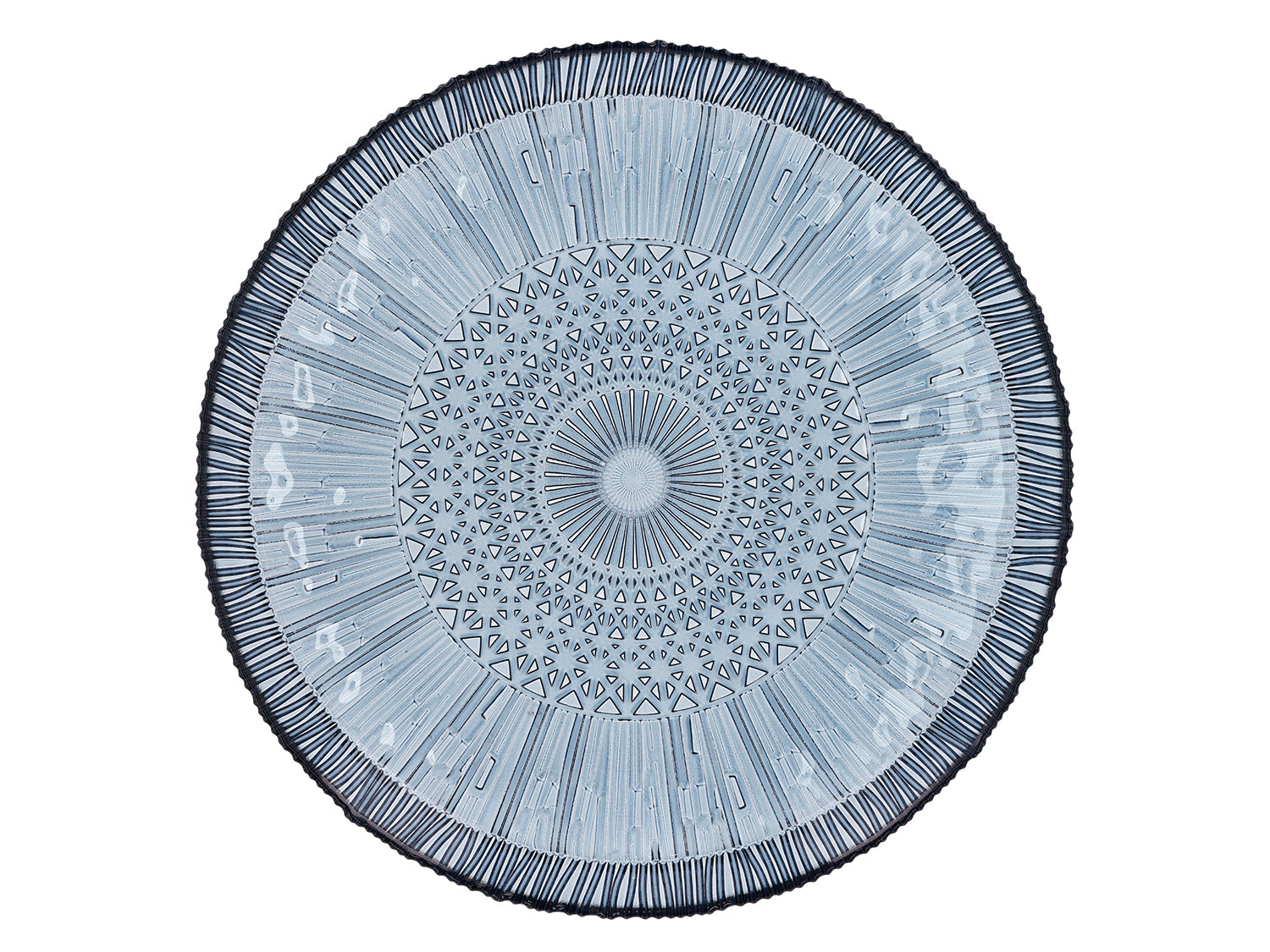 Plat de service rond KUSINTHA en verre Bleu Bitz - Mathon - 2