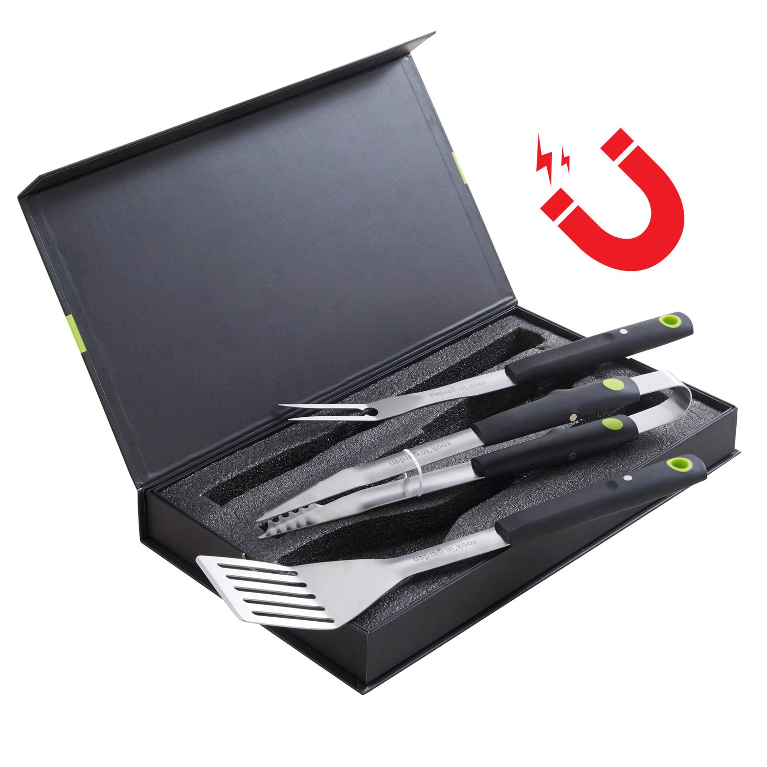 Coffret de 3 accessoires aimantés pour barbecue Cook