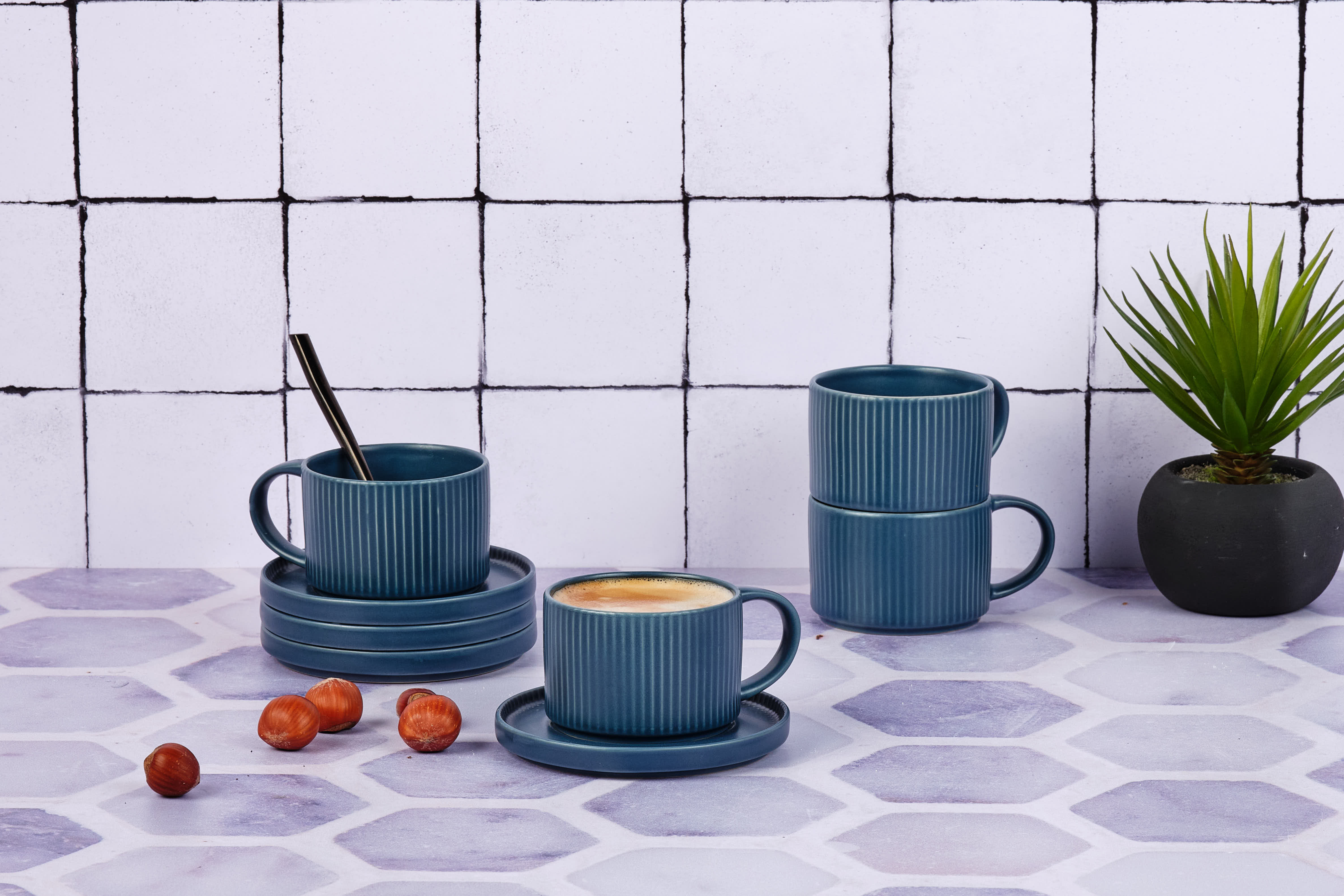 Tasse SCANDI 15cl et soucoupe Ø12cm - 8 pièces - Marine Björn - Mathon - 2
