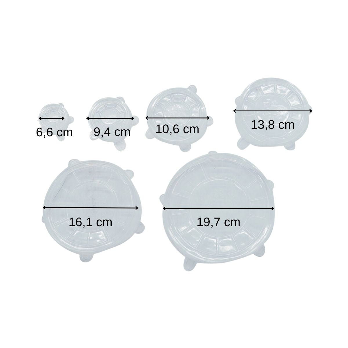 Lot de 6 couvercles de conservation en silicone étirable de 6 à 20 cm  Basic Fackelmann - Mathon - 3