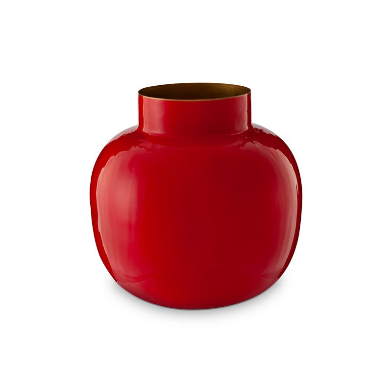 Vase métal rond Blushing Birds Rouge 25cm Pip Studio - Mathon