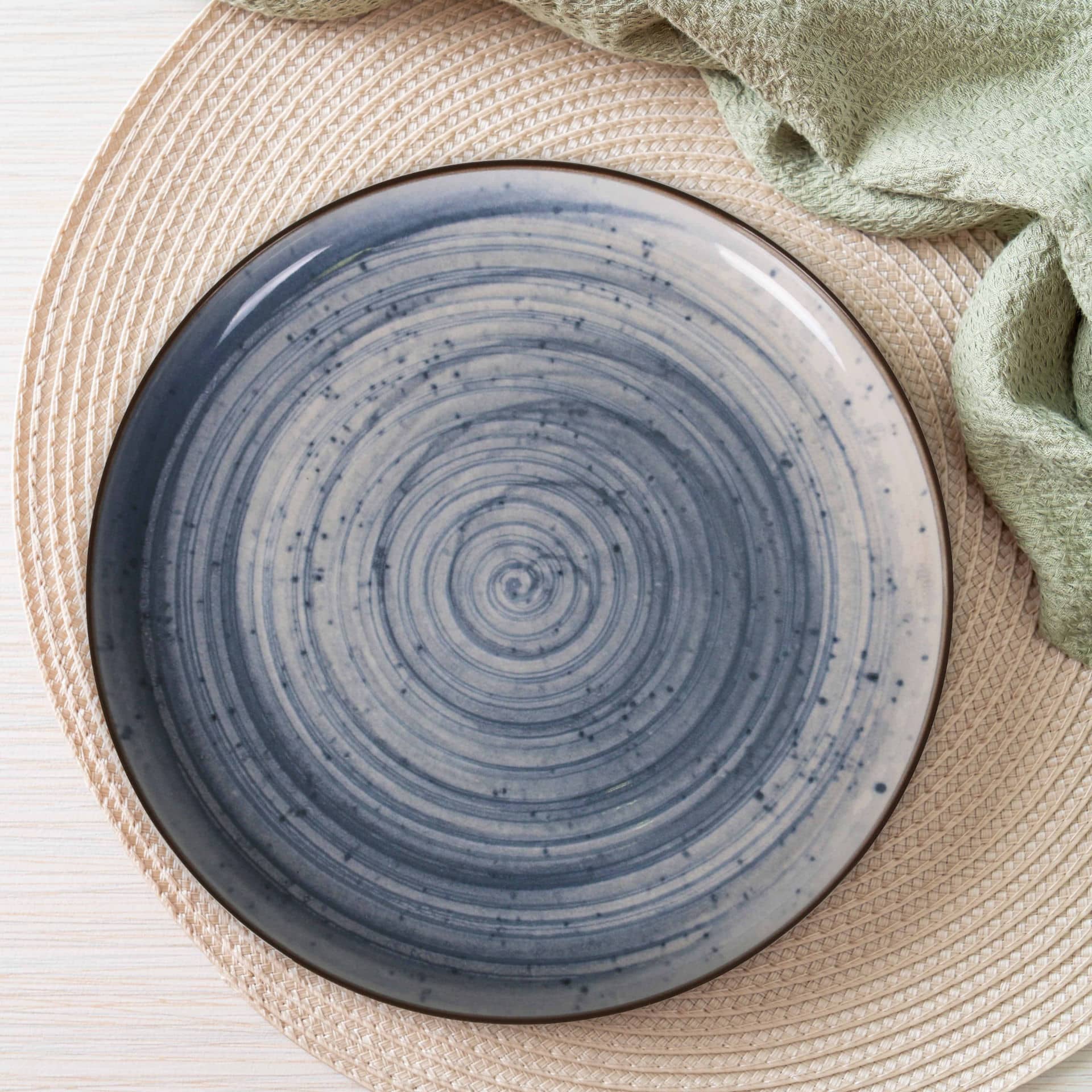 6 assiettes plates 25cm Swirl La Mediterranea - Mathon - 3