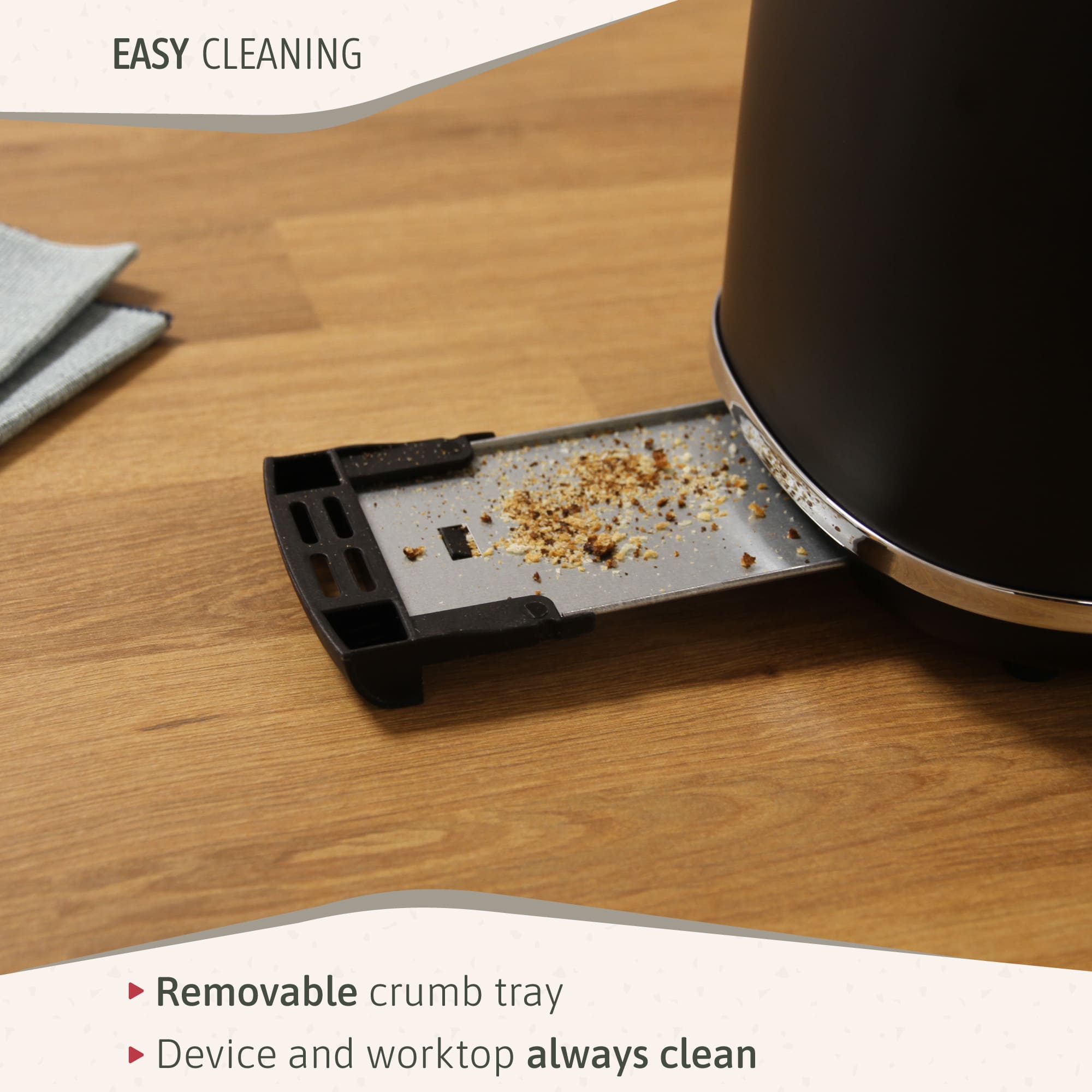 Nordic Grille Pain 2 Fentes, Tranches Larges, 6 Niveaux de Dorage, Décongélation 870 Noir TA1166BLK - Mathon - 6