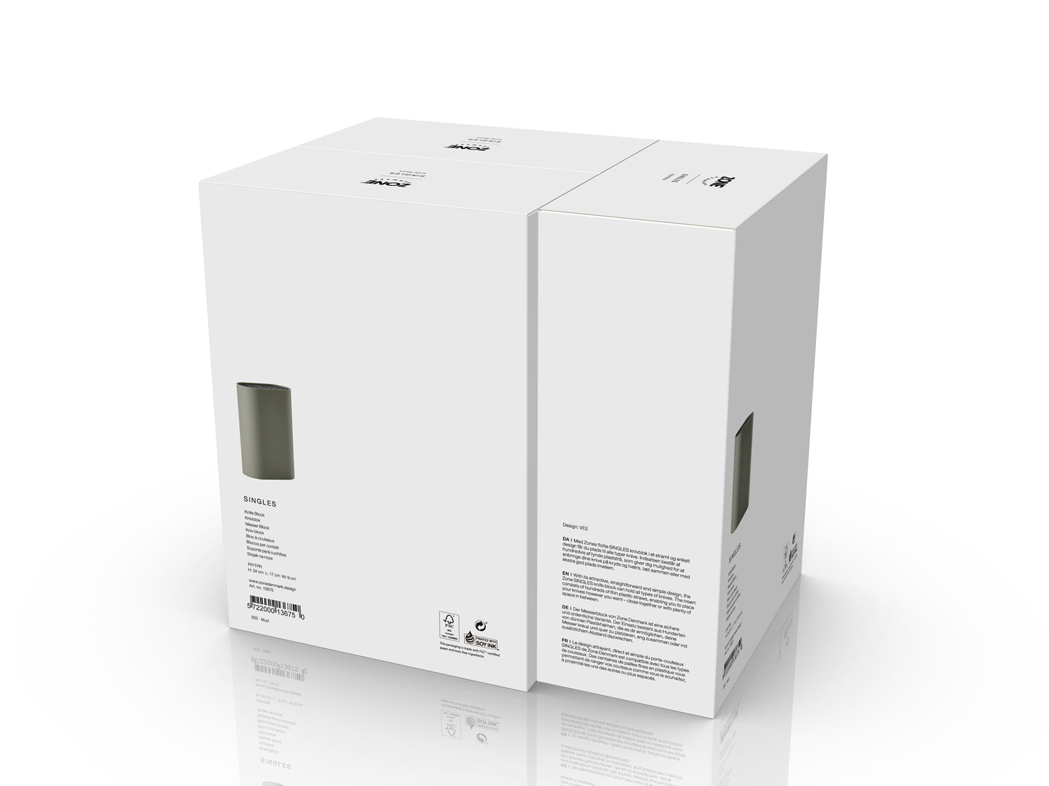Bloc couteaux SINGLES en polypropylène et élastomère thermoplastique Marron Zone Denmark - Mathon - 5