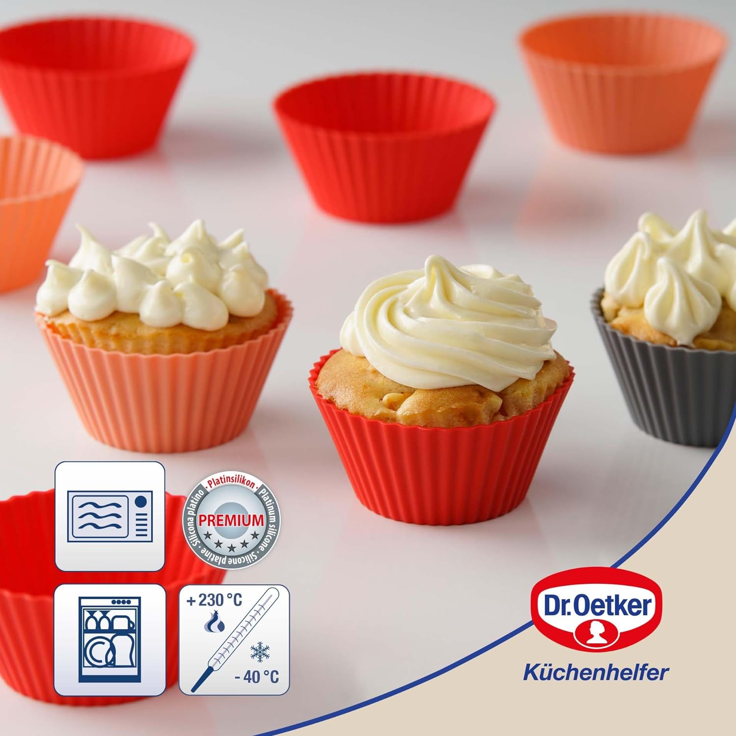Lot de 12 caissettes muffins en silicone 7 cm Dr. Oetker Flexxibel Love Dr. Oetker - Mathon - 2