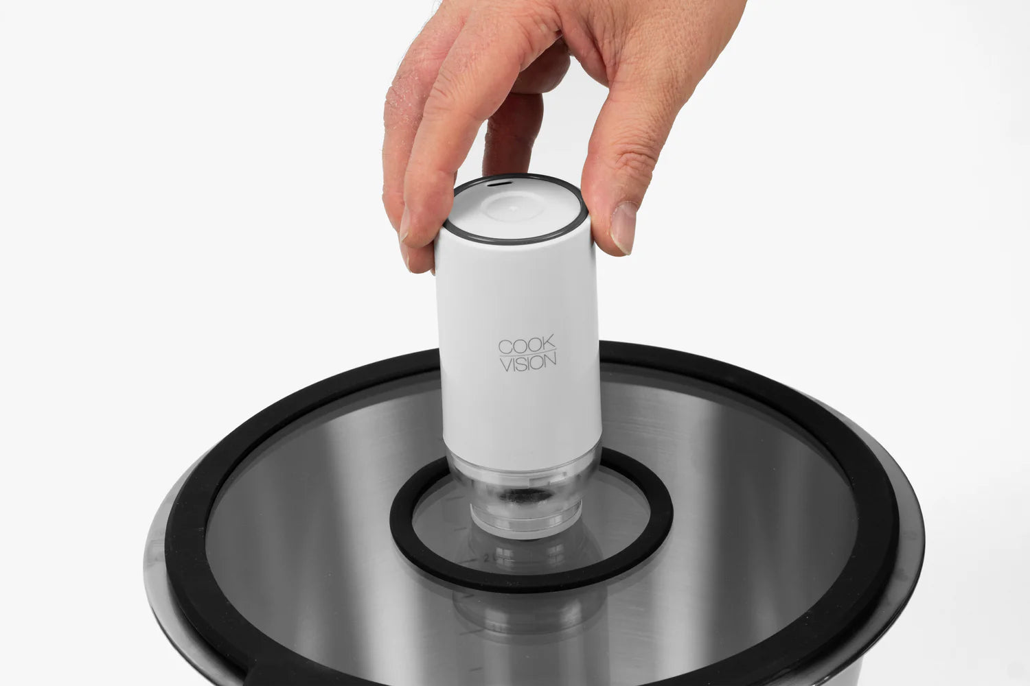 Set de couvercles sous vide en verre 4 pièces, pompe électrique incluse Cookvision - Mathon - 2