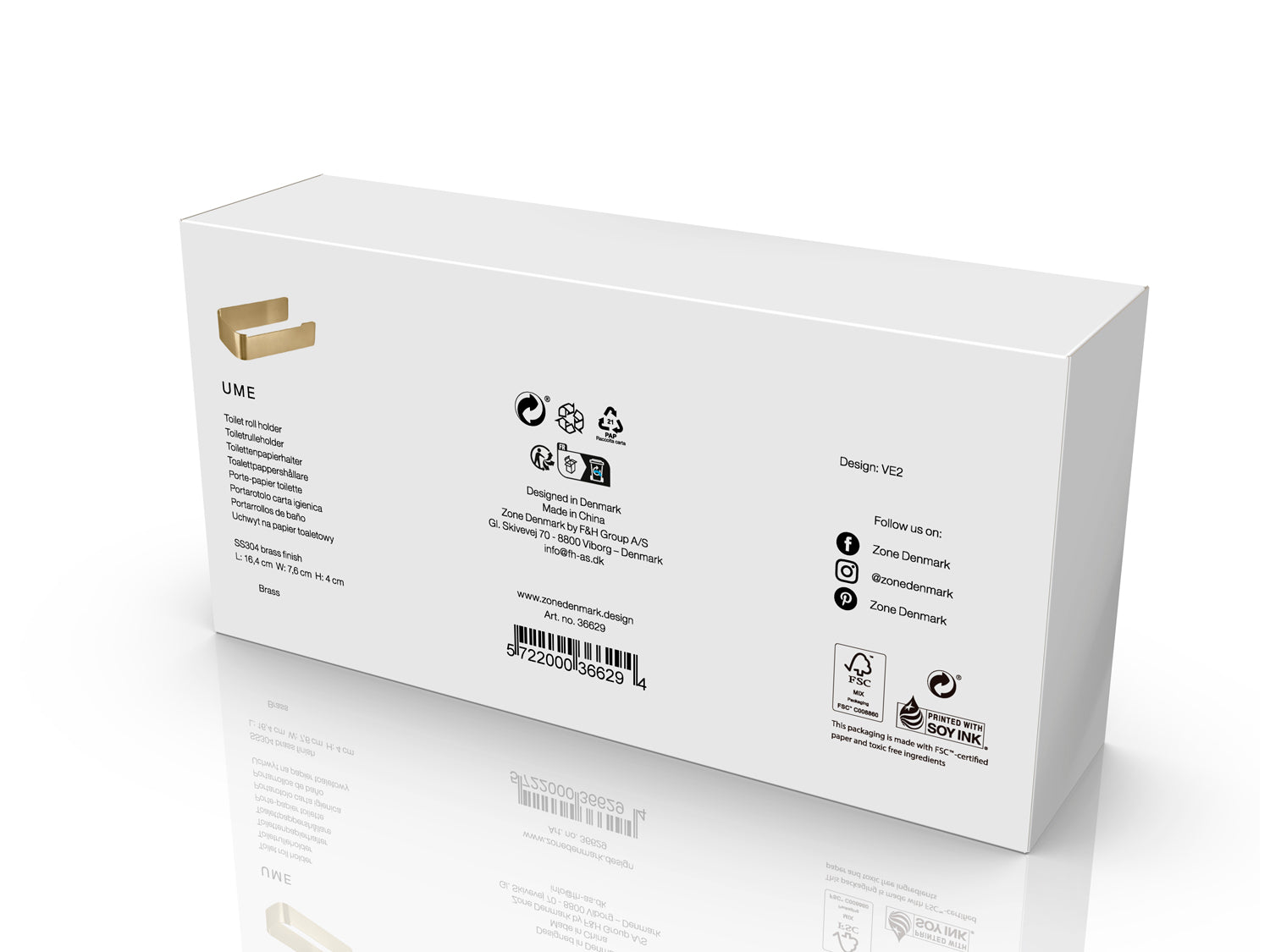 Porte-papier toilette Ume en SS304 Laiton finish Laiton Zone Denmark - Mathon - 4