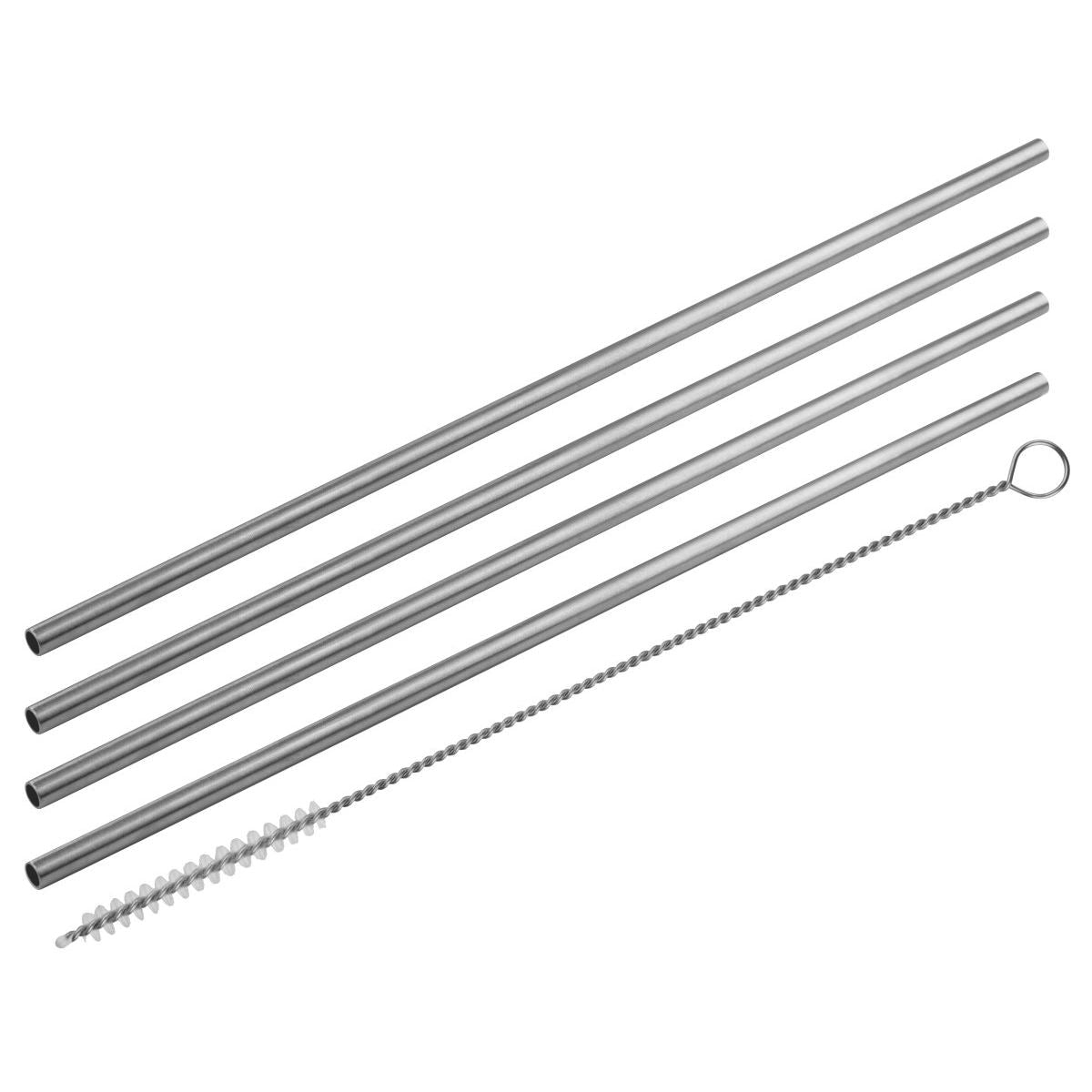 Lot de 4 pailles en inox avec goupillon 24 cm  Bar Concept Fackelmann - Mathon - 1